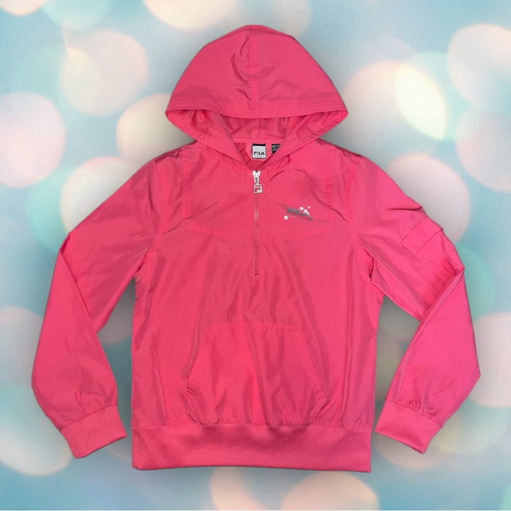 Fila Girl’s Pink Lightweight Windbreaker Jacket Size M 10-12